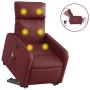 Sillón de masaje elevable eléctrico cuero artificial rojo tinto de , Sillones - Ref: Foro24-3206774, Precio: 375,18 €, Descue...