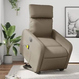 Elektrischer Massage-Fernsehsessel aus synthetischem Capuccino-Leder. von , Sessel - Ref: Foro24-3206776, Preis: 357,12 €, Ra...