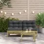 Sofás de jardín sin reposabrazos con cojines 2 uds madera pino by , Modular outdoor sofas - Ref: Foro24-838164, Price: 181,77...