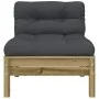 Gartensofas ohne Armlehnen mit Kissen, 2 Stück, Kiefernholz. von , Modulare Sofas für den Außenbereich - Ref: Foro24-838164, ...