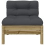 Sofás de jardín sin reposabrazos con cojines 2 uds madera pino by , Modular outdoor sofas - Ref: Foro24-838164, Price: 190,49...