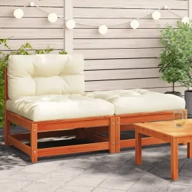 Sofá de jardín sin reposabrazos con cojines y reposapiés by , Modular outdoor sofas - Ref: Foro24-838130, Price: 142,95 €, Di...
