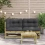 Sofá de jardín 2 plazas con cojines madera impregnada de pino by , Modular outdoor sofas - Ref: Foro24-838124, Price: 194,14 ...