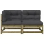Sofá de jardín 2 plazas con cojines madera impregnada de pino by , Modular outdoor sofas - Ref: Foro24-838124, Price: 194,14 ...