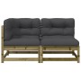 Sofá de jardín 2 plazas con cojines madera impregnada de pino by , Modular outdoor sofas - Ref: Foro24-838124, Price: 195,95 ...