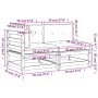 Sofá de jardín 2 plazas con cojines madera impregnada de pino by , Modular outdoor sofas - Ref: Foro24-838124, Price: 194,14 ...