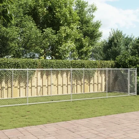 Jaula de perros con puerta acero galvanizado gris 10x2x1,5 m by , Dog kennels and fences - Ref: Foro24-3209581, Price: 313,29...