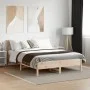 Bed frame with solid pine wood headboard 140x190 cm by , Beds and slatted bases - Ref: Foro24-842662, Price: 105,40 €, Discou...