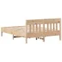 Bed frame with solid pine wood headboard 140x190 cm by , Beds and slatted bases - Ref: Foro24-842662, Price: 105,40 €, Discou...