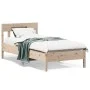 Bed frame with solid pine wood headboard 90x190 cm by , Beds and slatted bases - Ref: Foro24-842674, Price: 105,42 €, Discoun...