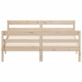 Bed frame with solid pine wood headboard 140x200 cm by , Beds and slatted bases - Ref: Foro24-842786, Price: 150,69 €, Discou...