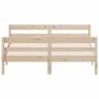 Bed frame with solid pine wood headboard 140x200 cm by , Beds and slatted bases - Ref: Foro24-842786, Price: 148,73 €, Discou...