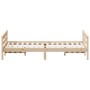 Bed frame with solid pine wood headboard 140x200 cm by , Beds and slatted bases - Ref: Foro24-842786, Price: 150,69 €, Discou...