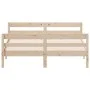 Bed frame with solid pine wood headboard 120x200 cm by , Beds and slatted bases - Ref: Foro24-842790, Price: 146,02 €, Discou...