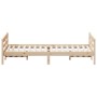 Bed frame with solid pine wood headboard 120x200 cm by , Beds and slatted bases - Ref: Foro24-842790, Price: 148,68 €, Discou...