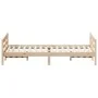 Bed frame with solid pine wood headboard 120x200 cm by , Beds and slatted bases - Ref: Foro24-842790, Price: 146,02 €, Discou...