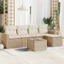 Juego de sofás jardín con cojines 6 pzas ratán sintético beige by , Modular outdoor sofas - Ref: Foro24-3251235, Price: 415,2...
