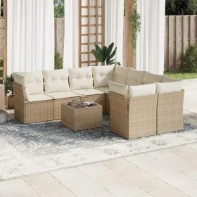 Gartensofa-Set, 9-teilig, mit Kissen, aus synthetischem Rattan in Beige. von , Gartensets - Ref: Foro24-3249157, Preis: 598,6...