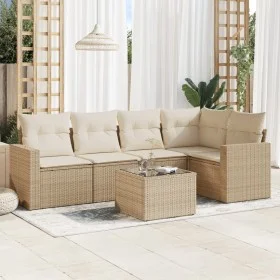 Juego de sofás jardín con cojines 6 pzas ratán sintético beige by , Modular outdoor sofas - Ref: Foro24-3251275, Price: 425,1...