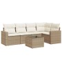 Gartensofa-Set mit 6-teiligen Kissen aus synthetischem Rattan in Beige. von , Modulare Sofas für den Außenbereich - Ref: Foro...