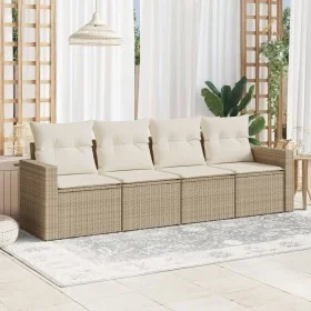 Juego de sofás jardín con cojines 4 pzas ratán sintético beige by , Modular outdoor sofas - Ref: Foro24-3251015, Price: 309,1...