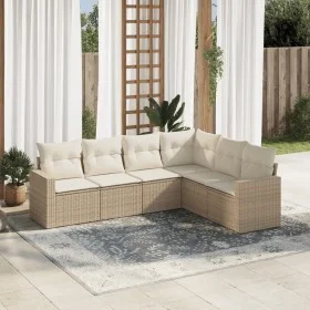 Juego de sofás jardín con cojines 6 pzas ratán sintético beige by , Modular outdoor sofas - Ref: Foro24-3251345, Price: 434,0...