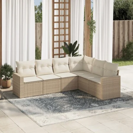 Gartensofa-Set mit 6-teiligen Kissen aus synthetischem Rattan in Beige. von , Modulare Sofas für den Außenbereich - Ref: Foro...