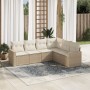 Juego de sofás jardín con cojines 6 pzas ratán sintético beige by , Modular outdoor sofas - Ref: Foro24-3251345, Price: 468,6...