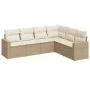 Juego de sofás jardín con cojines 6 pzas ratán sintético beige by , Modular outdoor sofas - Ref: Foro24-3251345, Price: 434,0...