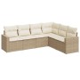 Juego de sofás jardín con cojines 6 pzas ratán sintético beige by , Modular outdoor sofas - Ref: Foro24-3251345, Price: 468,6...