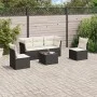 Set de sofás de jardín 6 piezas y cojines ratán sintético negro by , Garden sets - Ref: Foro24-3249195, Price: 341,41 €, Disc...