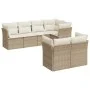 Gartensofagarnitur 7-teilig mit Kissen aus synthetischem Rattan in Beige. von , Gartensets - Ref: Foro24-3249737, Preis: 504,...