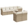 Set sofás de jardín 7 piezas y cojines ratán sintético beige by , Garden sets - Ref: Foro24-3249737, Price: 529,18 €, Discoun...