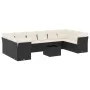 Set de sofás de jardín 11 pzas y cojines ratán sintético negro by , Garden sets - Ref: Foro24-3250045, Price: 638,21 €, Disco...
