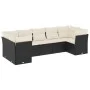 Set de comedor de jardín 7 pzas y cojines ratán sintético negro by , Garden sets - Ref: Foro24-3249955, Price: 436,10 €, Disc...