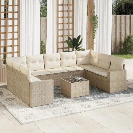Gartensofa-Set mit 10-teiligen beigen Kissen aus synthetischem Rattan. von , Modulare Sofas für den Außenbereich - Ref: Foro2...