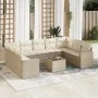 Gartensofa-Set mit 10-teiligen beigen Kissen aus synthetischem Rattan. von , Modulare Sofas für den Außenbereich - Ref: Foro2...