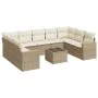 Gartensofa-Set mit 10-teiligen beigen Kissen aus synthetischem Rattan. von , Modulare Sofas für den Außenbereich - Ref: Foro2...