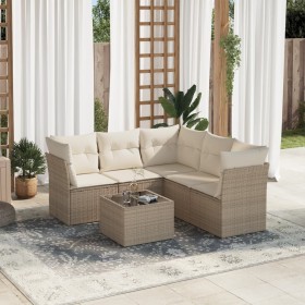 Juego de sofás jardín con cojines 6 pzas ratán sintético beige by , Garden sets - Ref: Foro24-3249467, Price: 416,89 €, Disco...