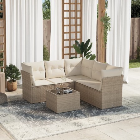 Juego de sofás jardín con cojines 6 pzas ratán sintético beige by , Garden sets - Ref: Foro24-3249467, Price: 416,89 €, Disco...