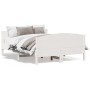 Bed frame with white pine wood headboard 140x190 cm by , Beds and slatted bases - Ref: Foro24-3216180, Price: 221,36 €, Disco...