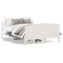 Bed frame with white pine wood headboard 140x190 cm by , Beds and slatted bases - Ref: Foro24-3216180, Price: 218,55 €, Disco...