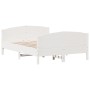 Bed frame with white pine wood headboard 140x190 cm by , Beds and slatted bases - Ref: Foro24-3216180, Price: 221,36 €, Disco...