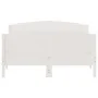Bed frame with white pine wood headboard 140x190 cm by , Beds and slatted bases - Ref: Foro24-3216180, Price: 218,55 €, Disco...