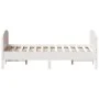 Bed frame with white pine wood headboard 140x190 cm by , Beds and slatted bases - Ref: Foro24-3216180, Price: 218,55 €, Disco...