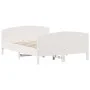 Bed frame with white pine wood headboard 140x190 cm by , Beds and slatted bases - Ref: Foro24-3216180, Price: 218,55 €, Disco...