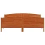 Bed frame with wax brown pine wood headboard 200x200 cm by , Beds and slatted bases - Ref: Foro24-3216163, Price: 270,64 €, D...