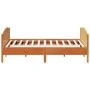 Bed frame with wax brown pine wood headboard 200x200 cm by , Beds and slatted bases - Ref: Foro24-3216163, Price: 270,64 €, D...