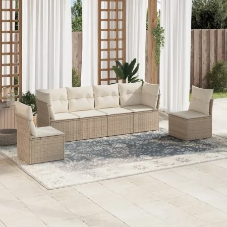 Juego de sofás jardín con cojines 6 pzas ratán sintético beige by , Garden sets - Ref: Foro24-3249207, Price: 402,60 €, Disco...
