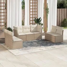 Set sofás de jardín 7 piezas y cojines ratán sintético beige by , Garden sets - Ref: Foro24-3249247, Price: 461,32 €, Discoun...